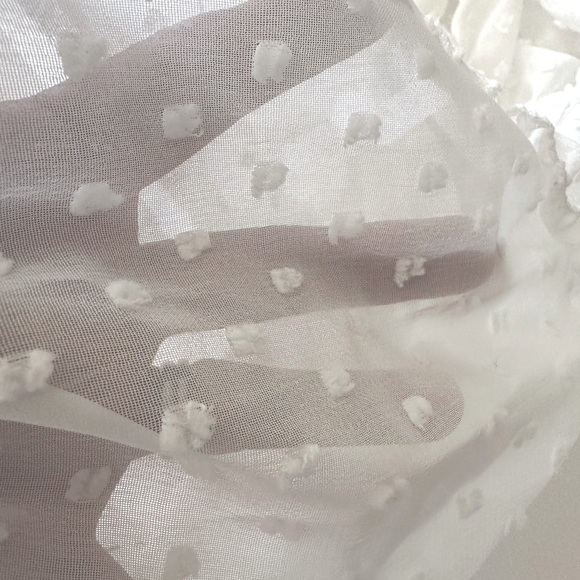 HL Affair Off the Shoulder Boho Peasant Blouson Top, White, Size M, NWT - Picture 8 of 11